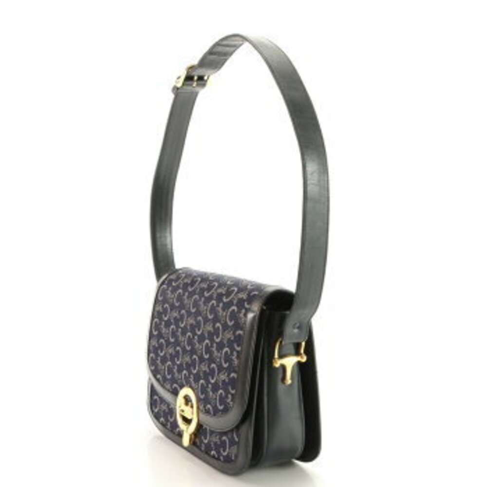 Celine Navy bag hardware shoulder Blue carriage MHM Sulky leather - Picture 3 of 14